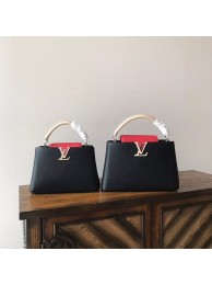 Imitation Louis vuitton original taurillon leather Capucines PM M48865 black &red &white HY4227Dl40
