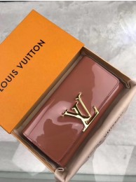 Imitation Louis Vuitton Patent Calf Leather LOUISE WALLET M64550 Deep Pink HY21047Oz49
