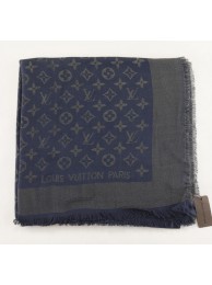 Imitation Louis Vuitton Scarves Cotton LV6724B Navy blue HY23265SU34