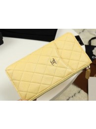 Imitation Top Chanel Calfskin Leather Card packet & Gold-Tone Metal A81598 yellow HY9532tr16