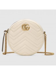 Imitation Top Gucci GG Marmont mini round shoulder bag 550154 white HY20117tr16