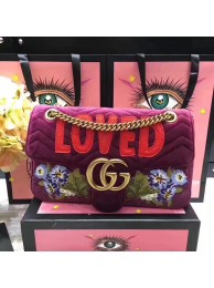 Imitation Top Gucci Suede Leather Shoulder Bag 17816 Purple HY4057tr16