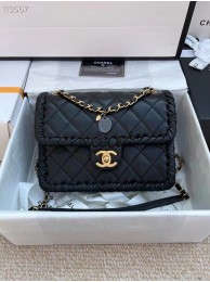 Knockoff AAAAA Chanel Classic Flap Shoulder Bag Original Sheepskin leather AS6075 black HY729Jc39