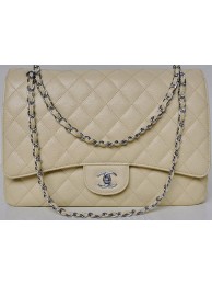 Knockoff AAAAA Chanel Maxi Quilted Classic Flap Bag Apricot Cannage Patterns A58601 Silver HY25549Jc39