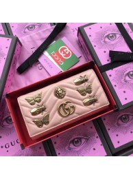Knockoff AAAAA Gucci GG Marmont Continental Wallet A443436 Pink HY17154Jc39