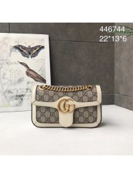 Knockoff AAAAA Gucci Ophidia GG Supreme small shoulder bag 446744 white HY9854Jc39