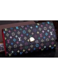 Knockoff AAAAA Louis Vuitton Monogram Multicolore Sarah Wallet M93745 Black HY22264Jc39