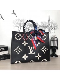 Knockoff AAAAA Louis Vuitton Original Leather Crafty ONTHEGO GM Bag M45373 Black HY20439Jc39
