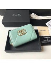 Knockoff Best Chanel 19 Zip Card bag AP0949 light blue HY5756sm35