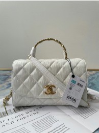 Knockoff Best Chanel mini flap bag with top handle AS2478 white HY17436sm35