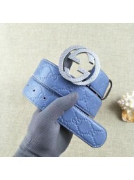 Knockoff Best Gucci 38mm Leather Belt GG57099 Blue HY646sm35