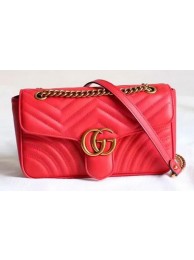 Knockoff Best Gucci GG Marmont Matelasse Shoulder Bag 443497 Red HY2836sm35