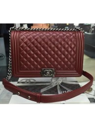 Knockoff Boy Chanel Flap Bags Original Wine Cannage Pattern A67088 Silver HY5749eF76
