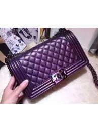 Knockoff Boy Chanel Flap Shoulder Bag Original Leather A67086 Purple HY16514tp21