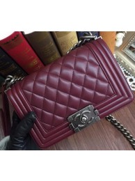Knockoff Boy Chanel Flap Shoulder Bags Sheepskin Leather A67085 Burgundy HY266tU76