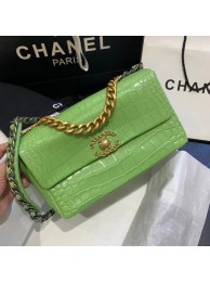 Knockoff CHANEL 19 Flap Bag Crocodile Leather AS1160 green HY15784tp21