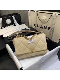 Knockoff chanel 19 large flap bag AS1162 Light apricot HY17198WW40