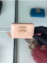 Knockoff Chanel 19 Zip Wallet AP0949 pink HY395Lg61