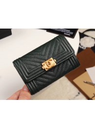 Knockoff Chanel Calfskin Leather Card packet & Gold-Tone Metal A80603 black HY20848WW40