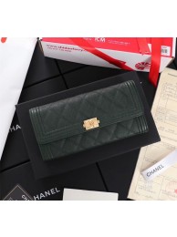 Knockoff Chanel Calfskin Leather & Gold-Tone Metal A80286 Blackish green HY3732fY84