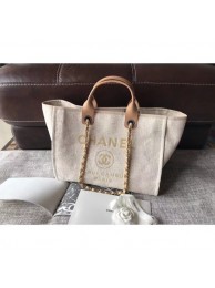 Knockoff Chanel Canvas Original Leather Shoulder Shopping Bag A2369 creamy HY4827fY84