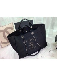 Knockoff Chanel Canvas Tote Shopping Bag A66941 black HY8098JF45