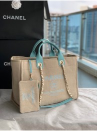 Knockoff Chanel Canvas Tote Shopping Bag B66941 Beige&sky blue HY8833cS18