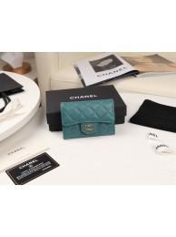 Knockoff Chanel card holder Calfskin & Gold-Tone Metal A80799 Green HY9967iV87