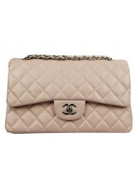 Knockoff Chanel Classic Flap Bag Beige Original Leather CF1113 Silver HY14673cS18