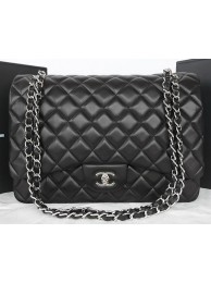 Knockoff Chanel Classic Flap Bag Black Original Sheepskin Leather CFA1116 Silver HY8842fY84