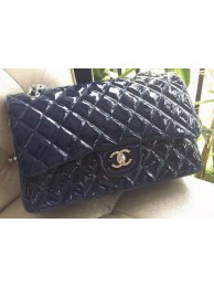 Knockoff Chanel Classic Flap Bag Royal Original Patent Leather A1113 Silver HY25945Lg61