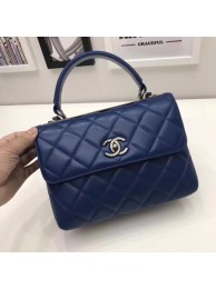 Knockoff Chanel Classic Top Handle Bag Original Sheepskin Leather A92991 Royal HY11771NL80
