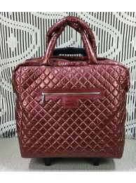Knockoff Chanel CoCo Nylon Trolley A33045 Burgundy HY15763JF45