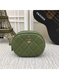 Knockoff Chanel Coin Purse Metallic Grained Lambskin & Gold-Tone Metal A68995 green HY8105Bt18