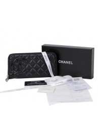 Knockoff Chanel Combon Zip Around Wallet A50078 Black HY9155Lg61