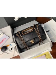 Knockoff Chanel Flap Bag Original Sheepskin Leather AS1466 black HY24496Ez66