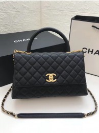 Knockoff Chanel flap bag with top handle A92991 black HY82fY84
