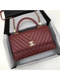 Knockoff Chanel Flap Bag with Top Handle A92991 fuchsia HY3358cS18
