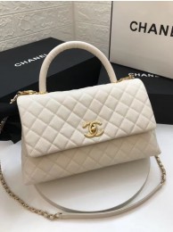 Knockoff Chanel flap bag with top handle A92991 white HY20529tp21