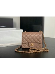Knockoff Chanel Flap Lambskin Shoulder Bag AS1115 Taupe HY9928cS18