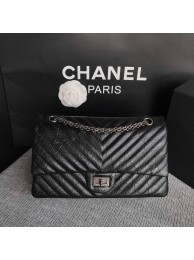Knockoff Chanel Flap Original Cowhide Leather 30225 black Silver chain HY25958WW40