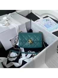 Knockoff Chanel Flap Shoulder Bag Original leather AS2633 green HY4421Ez66