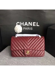 Knockoff Chanel Flap Shoulder Bag Wine Original Sheepskin Leather CF1112V Gold HY12864tp21