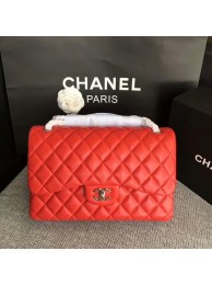 Knockoff Chanel Flap Shoulder Bags Red Original Lambskin Leather CF1113 Silver HY2099eF76