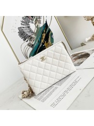 Knockoff Chanel Grained Calfskin Clutch Bag 81050 white HY21576Ez66