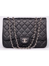 Knockoff Chanel Jumbo Flap Bag Black Cannage Pattern A28600 Silver HY23103ch31