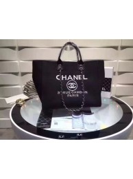 Knockoff Chanel Large Canvas Tote Shopping Bag CNA1679 Black HY477iV87