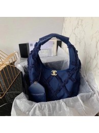 Knockoff Chanel large hobo bag AS2292 Navy Blue HY11018JF45