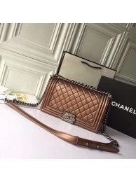 Knockoff Chanel Le Boy Flap Shoulder Bag Original Sheepskin Leather 67086 Bronze HY23086NL80
