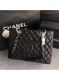 Knockoff Chanel LE Boy Grand Shopping Tote Bag GST Black Cannage Pattern A50995 Silver HY18029vf92